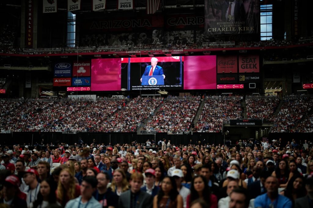 Charlie Kirk memorial: Trump says he ‘hates’ his opponents at event attended by tens of thousands