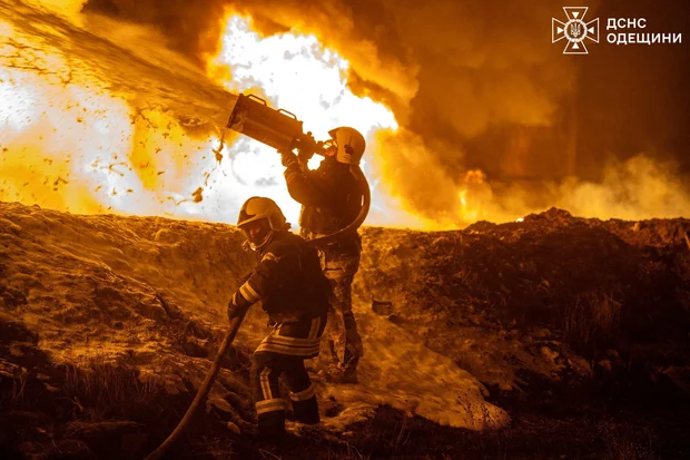 Ukrainian drone strike triggers blaze at Russian Black Sea port as US backed talks approach